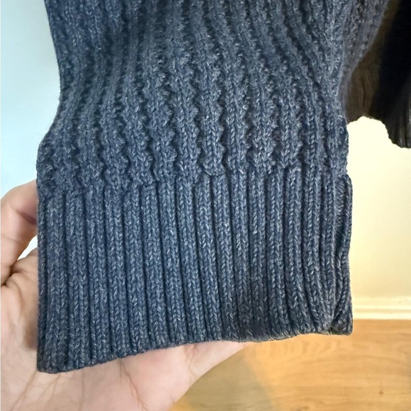 Eddie Bauer Navy Ribbed Henley Sweater Men’s Size L - Picture 4 of 6